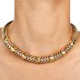 Bvlgari Spiga Bulgari 18K Two Tone Gold Chevron Link Choker Necklace