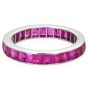 Modern Ruby 18K White Gold Stackable Eternity Band Ring