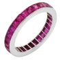 Modern Ruby 18K White Gold Stackable Eternity Band Ring