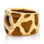 Roberto Coin Diamond Tiger's Eye 18K Yellow Gold Animal Giraffe Band Ring