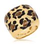 Roberto Coin 18K Yellow Gold Enamel Animallier Leopard Cocktail Ring