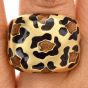 Roberto Coin 18K Yellow Gold Enamel Animallier Leopard Cocktail Ring