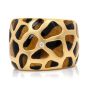 Roberto Coin Diamond Ruby Tigers Eye 18K Yellow GOld Animallier Giraffe Wide Band Ring