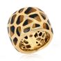 Roberto Coin Diamond Ruby Tigers Eye 18K Yellow GOld Animallier Giraffe Wide Band Ring