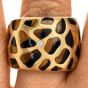 Roberto Coin Diamond Ruby Tigers Eye 18K Yellow GOld Animallier Giraffe Wide Band Ring