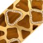 Roberto Coin Diamond Tiger's Eye 18K Yellow Gold Animallier Giraffe Wide Bangle Bracelet