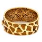 Roberto Coin Diamond Tiger's Eye 18K Yellow Gold Animallier Giraffe Wide Bangle Bracelet
