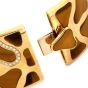 Roberto Coin Diamond Tiger's Eye 18K Yellow Gold Animallier Giraffe Wide Bangle Bracelet