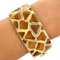 Roberto Coin Diamond Tiger's Eye 18K Yellow Gold Animallier Giraffe Wide Bangle Bracelet