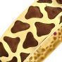 Roberto Coin 18K Gold Giraffe Enamel Wide Bangle Bracelet-Dover Jewelry