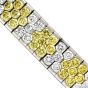 Estate 18.72ct Natural Fancy Yellow Diamond 18k Gold Bracelet