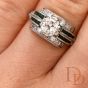 Antique 1920s Diamond Emerald Platinum Engagement Cocktail Ring
