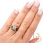 Antique 1920s Diamond Emerald Platinum Engagement Cocktail Ring