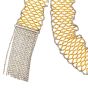  Long Mirror Beads Mesh Wrap Around Scarf Italian 18K Gold Necklace