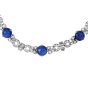 GIA Diamond Burma Sapphire Platinum Bracelet Necklace Set-Dover Jewelry