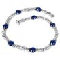 GIA Diamond Burma Sapphire Platinum Bracelet Necklace Set-Dover Jewelry