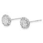 Estate 0.71ct Diamond 14K White Gold Small Halo Stud Earrings