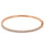 Natural 2.34ct Round Diamond 18K Gold Flex Bangle Bracelet-Dover Jewelry