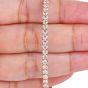 Natural 2.34ct Round Diamond 18K Gold Flex Bangle Bracelet-Dover Jewelry