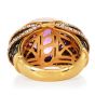 Estate Diamond Amethyst18K Gold  dome Cocktail  Ring