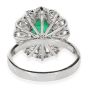 Estate Lady Diana Style Emerald Diamond 18 Karat White Gold Ring 