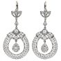 Deco Style Diamond Platinum Round Drop Sparkle Dangle Earrings
