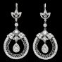 Deco Style Diamond Platinum Round Drop Sparkle Dangle Earrings