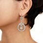 Deco Style Diamond Platinum Round Drop Sparkle Dangle Earrings
