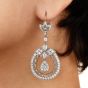 Deco Style Diamond Platinum Round Drop Sparkle Dangle Earrings