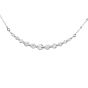 Estate 1.01cts Diamond 14K White Gold Graduated Diamond Pendant Link Chain Necklace