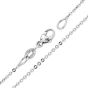 Estate 1.01cts Diamond 14K White Gold Graduated Diamond Pendant Link Chain Necklace