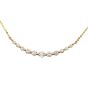 Estate Graduated 1.01cts Diamond 14K Yellow Gold Smile Pendant Chain Necklace