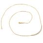 Estate Graduated 1.01cts Diamond 14K Yellow Gold Smile Pendant Chain Necklace