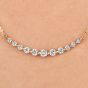 Estate Graduated 1.01cts Diamond 14K Yellow Gold Smile Pendant Chain Necklace
