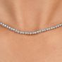 Estate 2.08cts Diamond 14K White Gold Tennis Line Link Chain Necklace