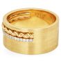 Estate Elegant Diamond 14K Yellow Gold Rope Wide Cigar Band Ring