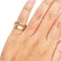 Estate Elegant Diamond 14K Yellow Gold Rope Wide Cigar Band Ring