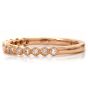 Estate Diamond Rose Gold Hexagonal Stackable Wedding Band Ring