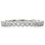 Estate Diamond White Gold Hexagon Stackable Wedding Band Ring 