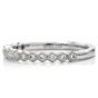 Estate Diamond White Gold Hexagon Stackable Wedding Band Ring 
