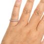 Estate Diamond White Gold Hexagon Stackable Wedding Band Ring 