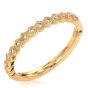 Estate Diamond 14K Yellow Gold Hexagonal Stackable Semi Eternity Band Ring 