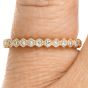 Estate Diamond 14K Yellow Gold Hexagonal Stackable Semi Eternity Band Ring