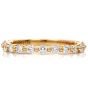 Estate Diamond 14K Yellow Gold Semi Eternity Modern Stackable Wedding Band
