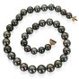 Lustrous Tahitian SouthSea Pearl Necklace 18 karat diamond sapphire Gold Clasp 