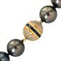Lustrous Tahitian SouthSea Pearl Necklace 18 karat diamond sapphire Gold Clasp 