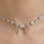 Antique Diamond Ribbon of Love Platinum Choker Necklace