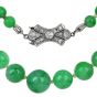 Vintage GIA Natural Color A Jade Diamond Platinum  Graduated Beaded Necklace