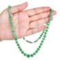 Vintage GIA Natural Color A Jade Diamond Platinum  Graduated Beaded Necklace