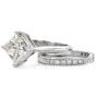 GIA 3.00ct Princess Cut Diamond White Gold Solitaire Wedding Bridal Set Ring